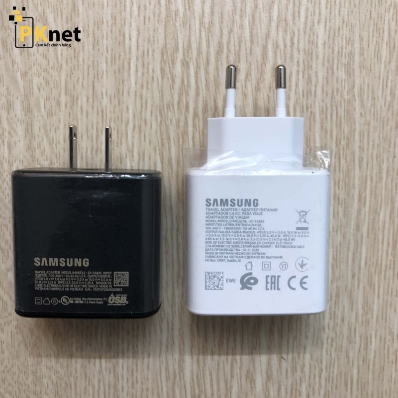 Củ sạc nhanh Samsung 45W chân tròn và dẹt