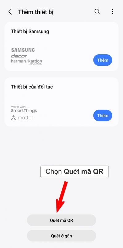 Chọn phần Quét mã QR và quét QR phía sau hộp sản phẩm