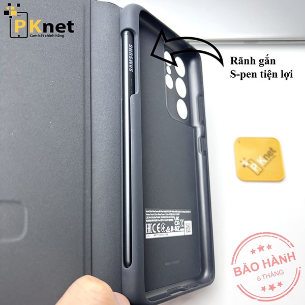 Khe đựng bút trên bao da S21 Ultra 5G