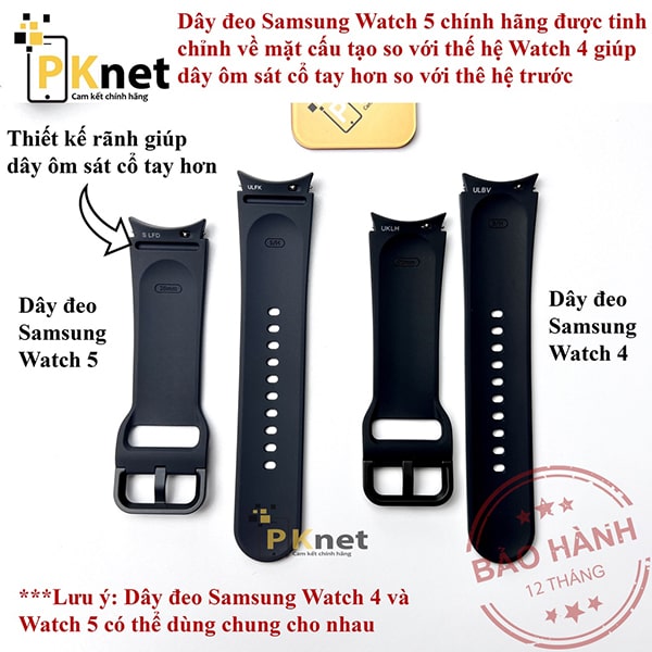 So sánh dây Samsung Watch 4 và Dây Samsung Watch 5