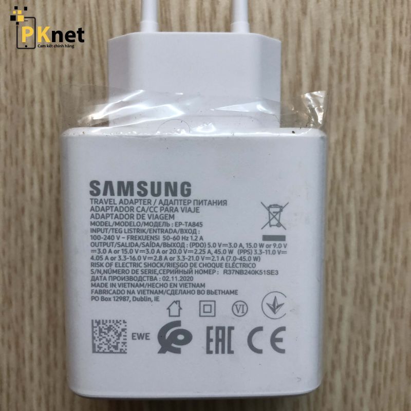 Thông số cục sạc 45W Samsung