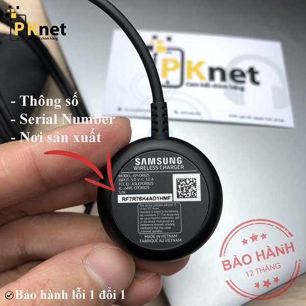 Thông số kĩ thuật dây sạc Samsung Watch Active 2