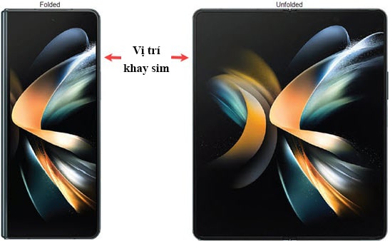 Vị trí khay sim Samsung Z Fold 4 5G